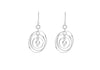 Sterling Silver 19mm x 35.3mm Triple-Ring and Ball Drop Earrings