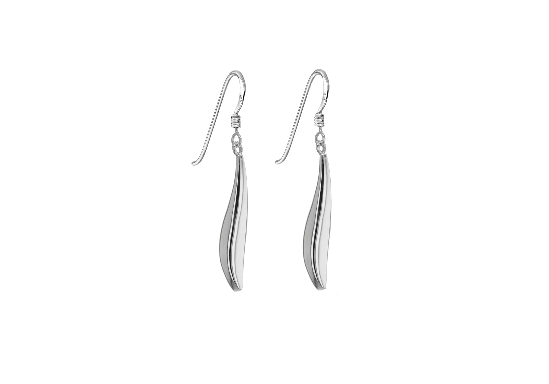 Sterling Silver Organic Oblong Drop Earrings