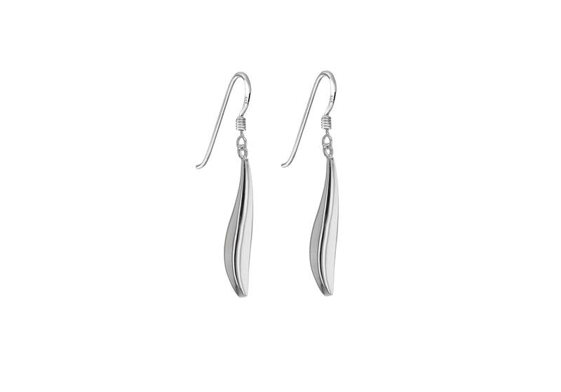 Sterling Silver Organic Oblong Drop Earrings