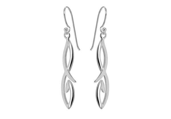 Sterling Silver Crossover Drop Earrings