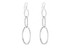 Sterling Silver Textured Triple Oval Drop Earrings