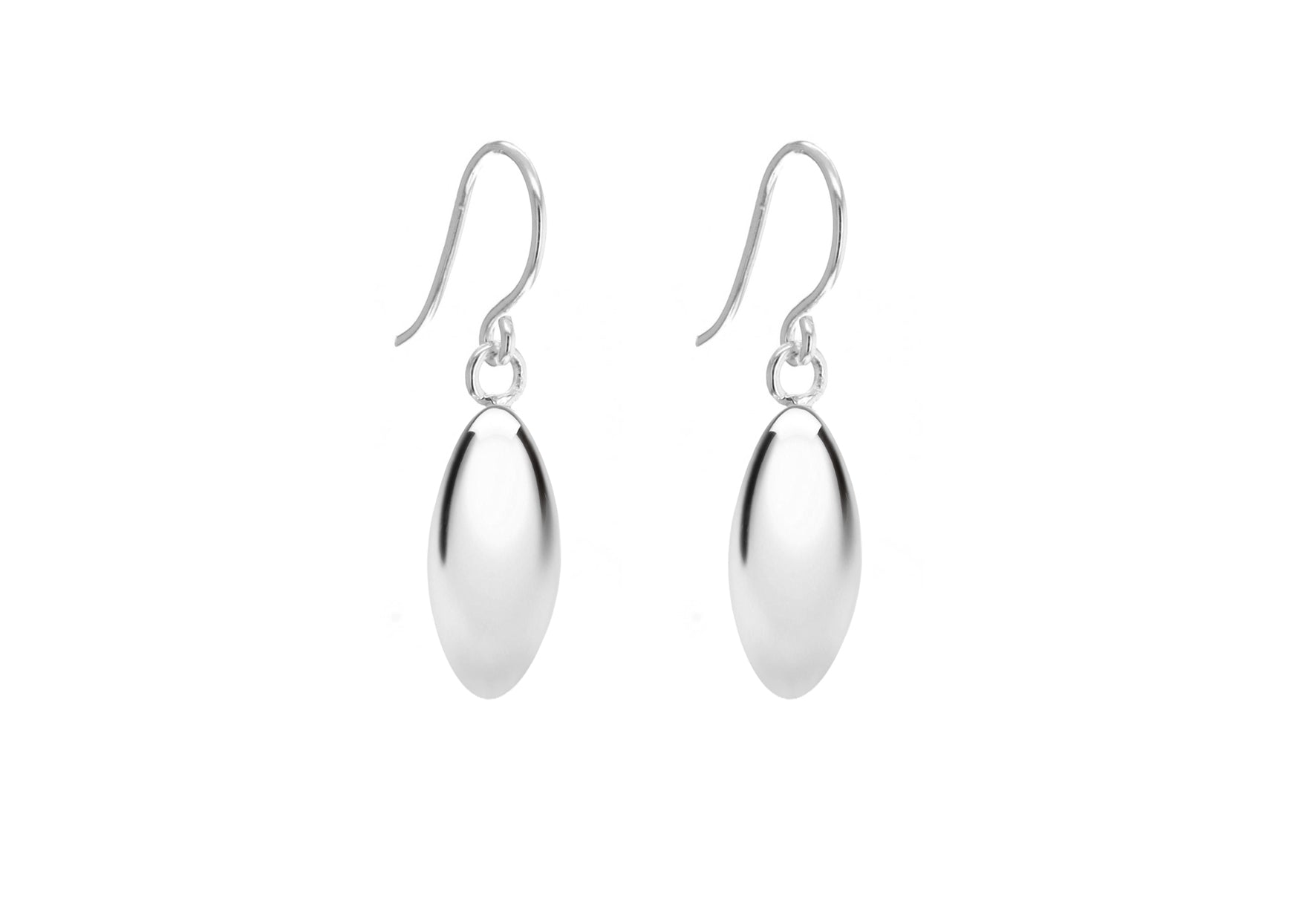 Sterling Silver Elliptical Drop Earrings