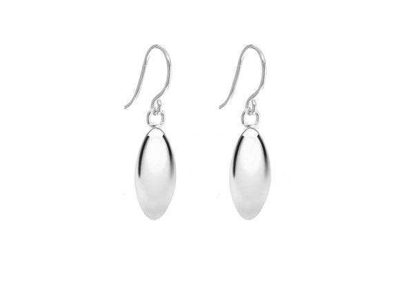 Sterling Silver Elliptical Drop Earrings