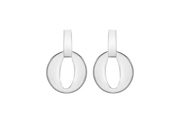 Sterling Silver Circle CutoCut Drop Earrings