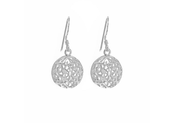 Sterling Silver 14.5mm CutoCut Disc Drop Earrings