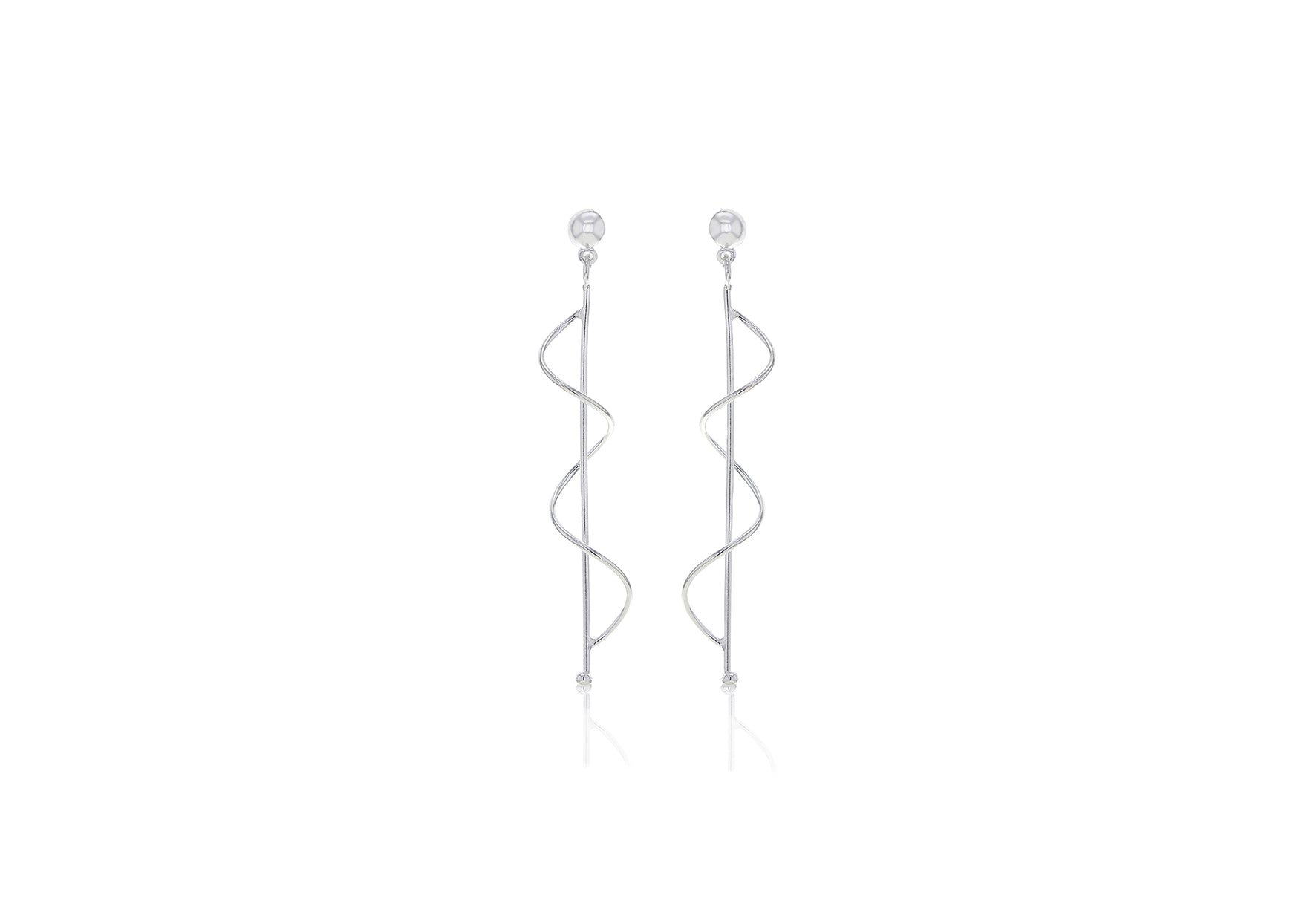 Spiral Silver Drop Earrings