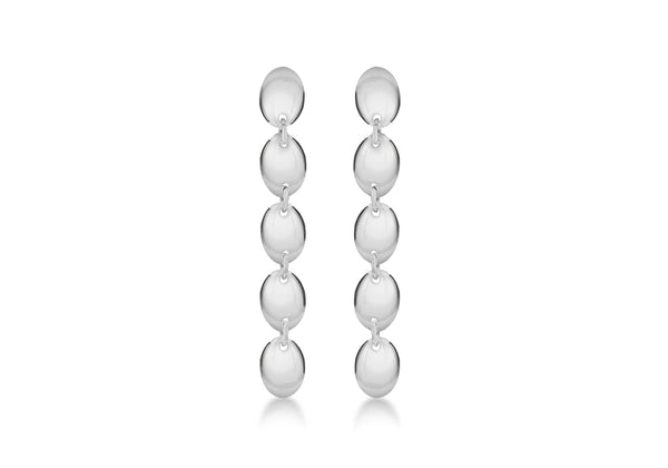 SILVER 5BEAD DROP EARRing