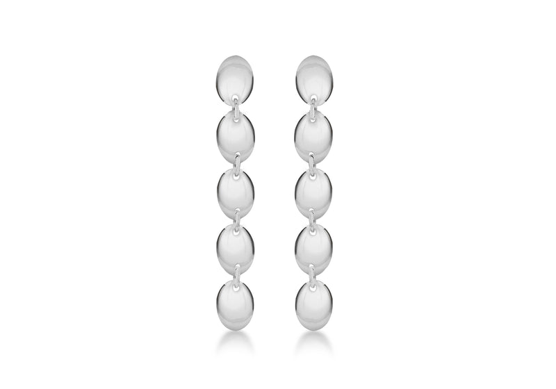SILVER 5BEAD DROP EARRing