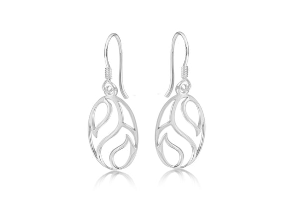 Sterling Silver Oval Swirl CutoCut Earrings