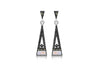 Sterling Silver Trapezoid Marcasite & Mother of Pearl Drop Earrings