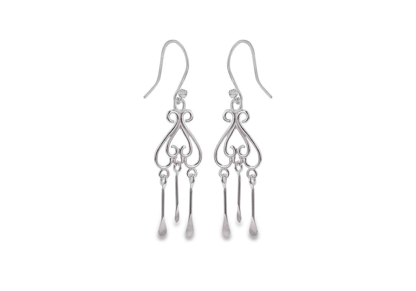 SILVER DOUBLE HEART WIRE ER9