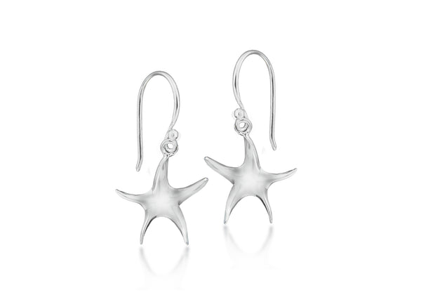 Sterling Silver Starfish Drop Earrings