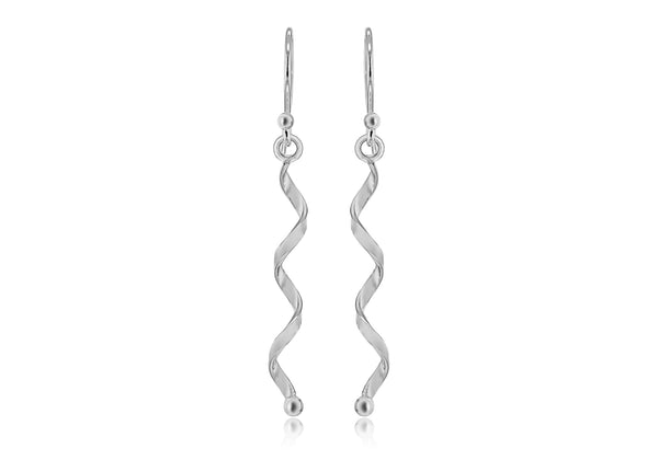 Sterling Silver Twist Spiral Earrings