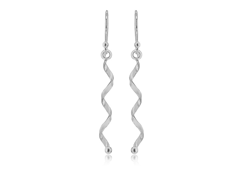 Sterling Silver Twist Spiral Earrings