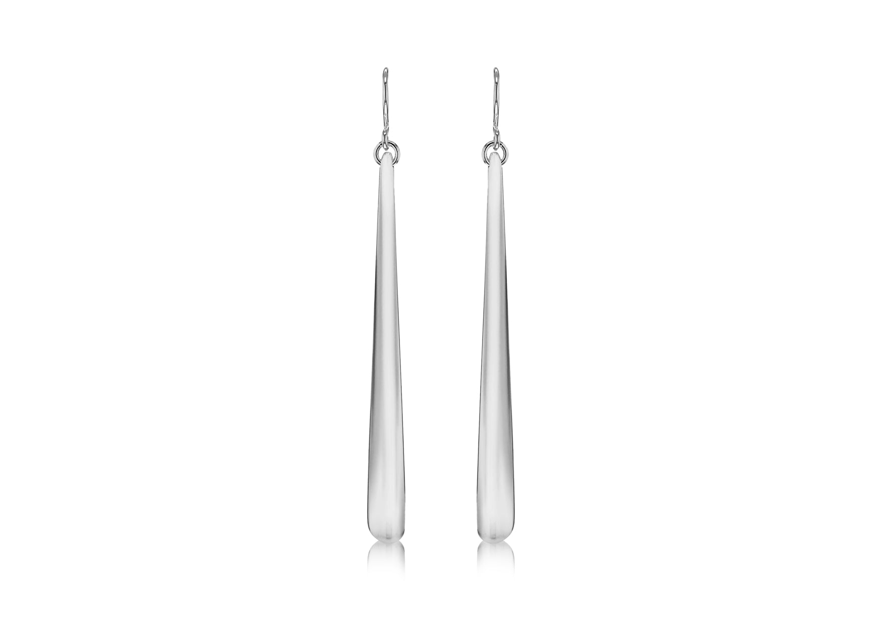Sterling Silver 85.5mm Long Graduated Eletroform Drop Earrings