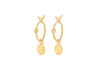 Sterling Silver Yellow Gold Plated Disc Creole Hoop Earrings