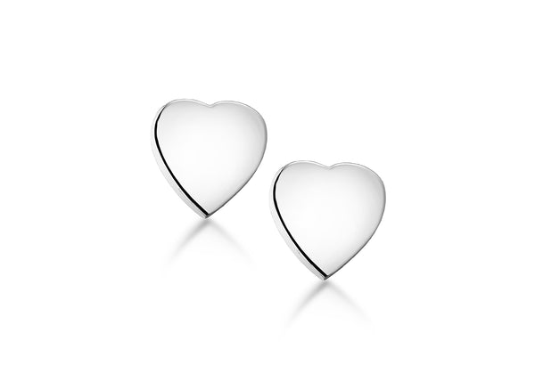 Sterling Silver 7mm x 7mm Heart Stud Earrings