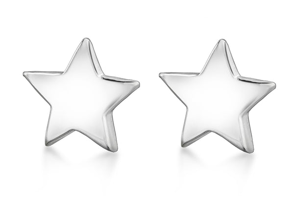 Sterling Silver 9.5mm x 9mm Star Stud Earrings