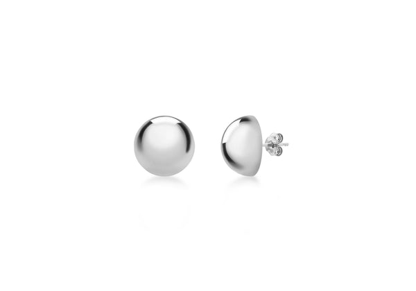 SILVER 12MM 1/2 BALL EARRing