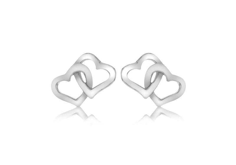 SILVER RHO DOUBLE HRT STUD ER9