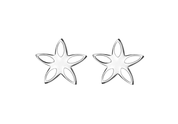 cSILVER CUTOUT FLOWER STUD E/R