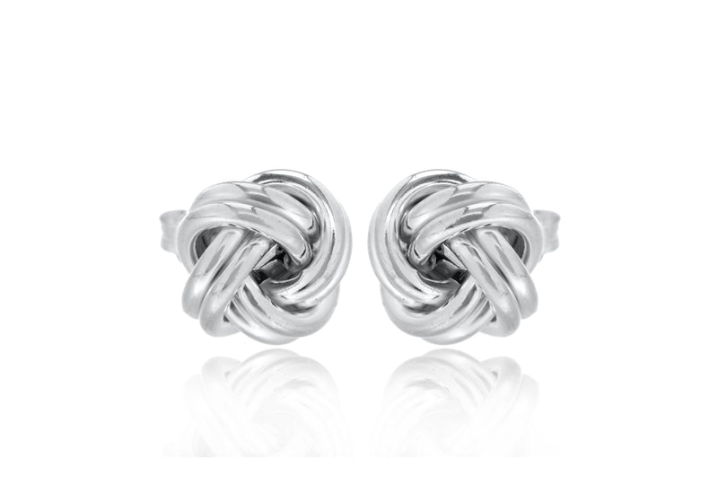 Sterling Silver 19mm Knot Stud Earrings
