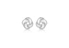 Sterling Silver 7mm Flat Knot Stud Earrings