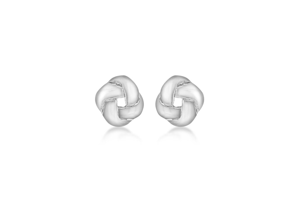 Sterling Silver 7mm Flat Knot Stud Earrings