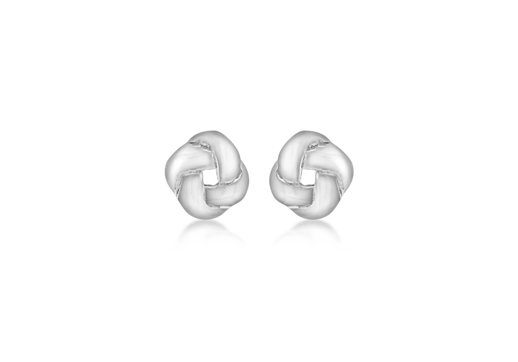 Sterling Silver 7mm Flat Knot Stud Earrings