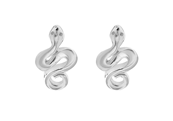 Sterling Silver Snake Stud Earrings