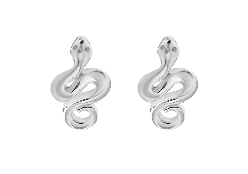 Sterling Silver Snake Stud Earrings