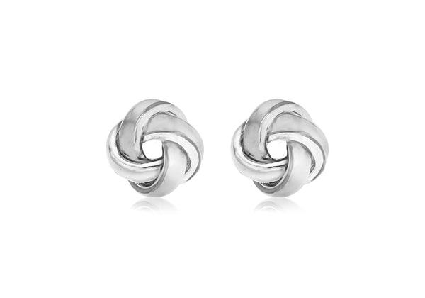 Sterling Silver 10mm Polished Knot Stud Earrings