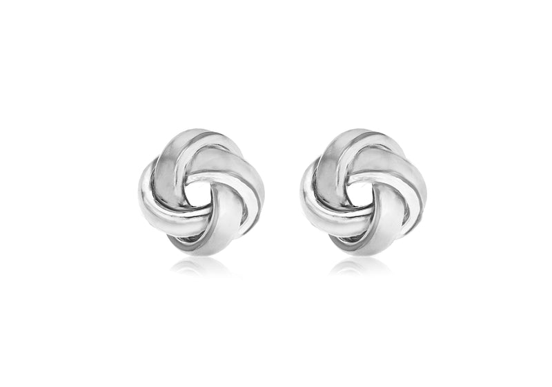 Sterling Silver 10mm Polished Knot Stud Earrings