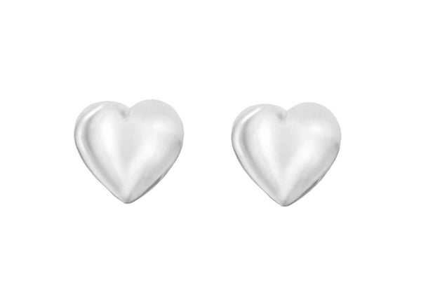 Sterling Silver 5mm x 4.5mm Heart Stud Child's Earrings