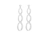 Sterling Silver Tri-Oval Cutout Drop Earrings 
