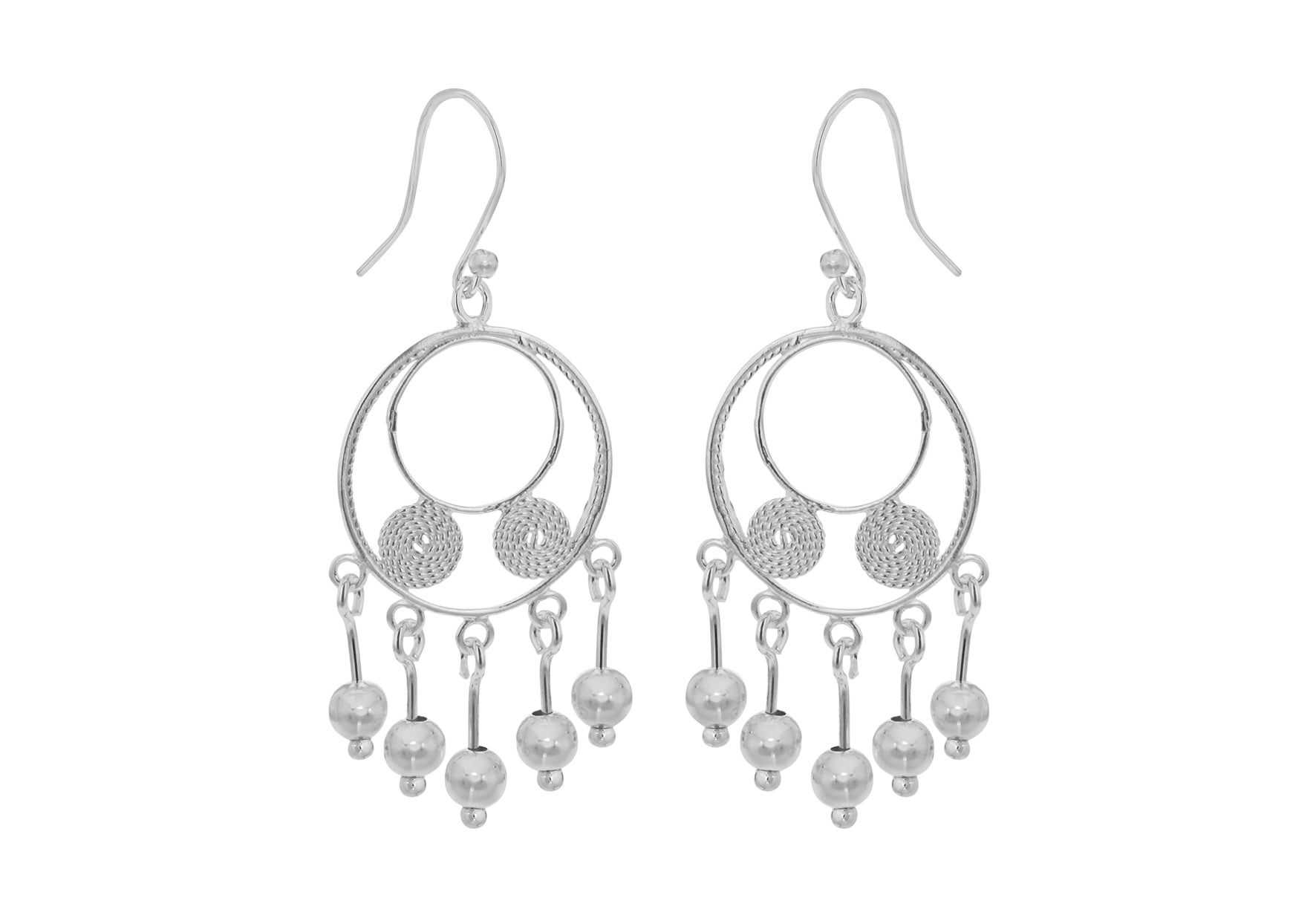 SILVER FIL & BEAD DROP EARRing