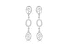 Sterling Silver Tri-Oval Cutout Disc Drop Earrings 