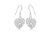 Sterling Silver Filigree Heart Earrings 