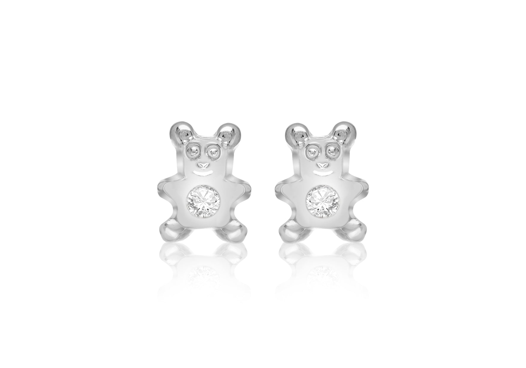 SILVER ES084 TEDDY Zirconia  EARRing