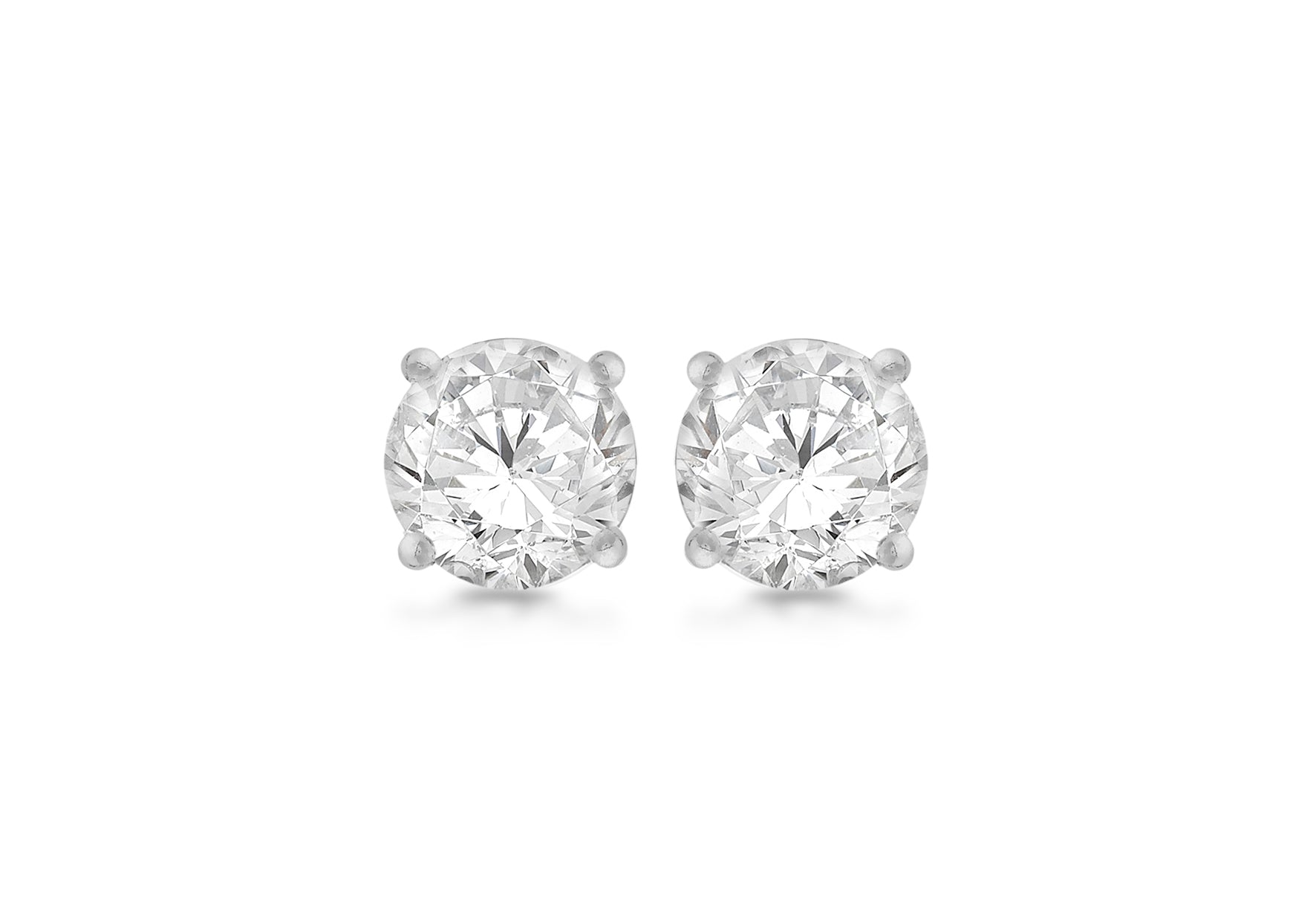 SILVER ROUND Zirconia  EARRing
