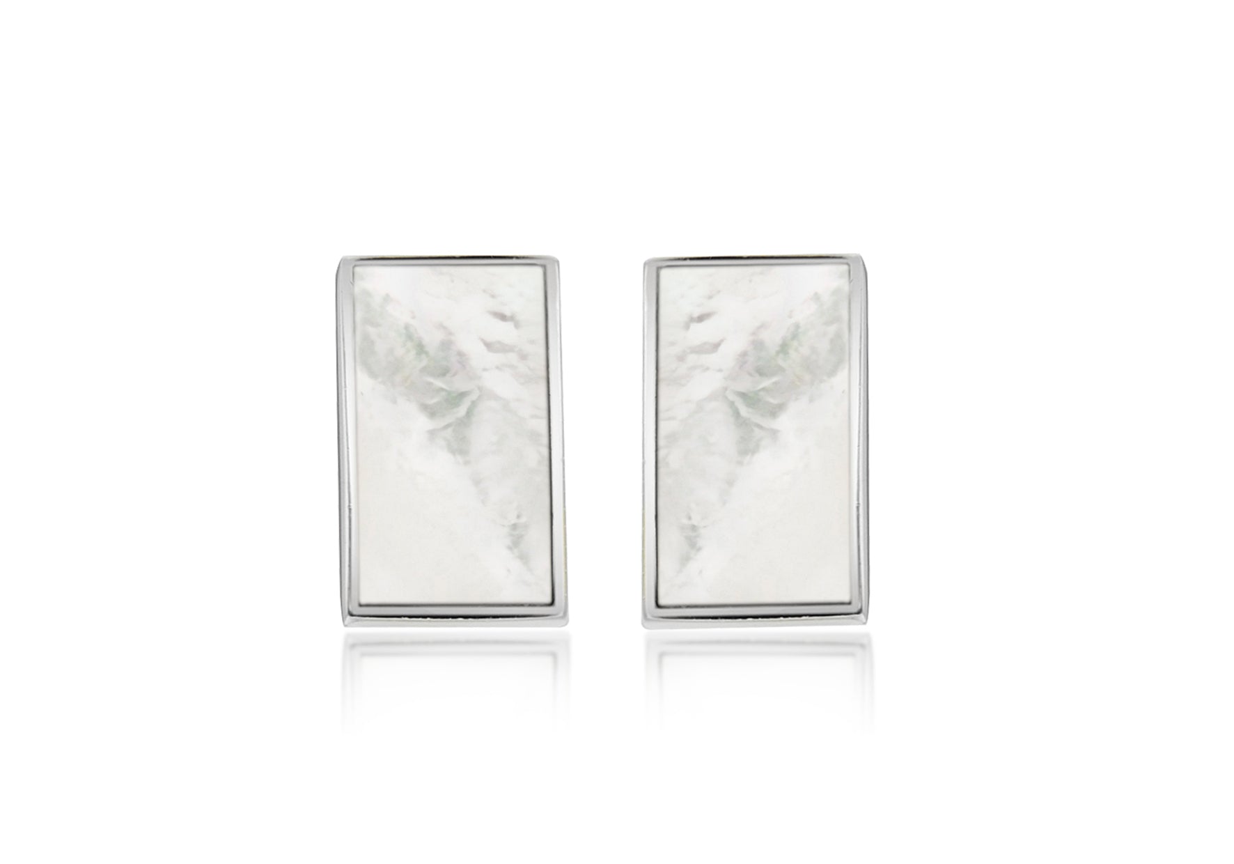 SILVER RET MOP STUD EARRing