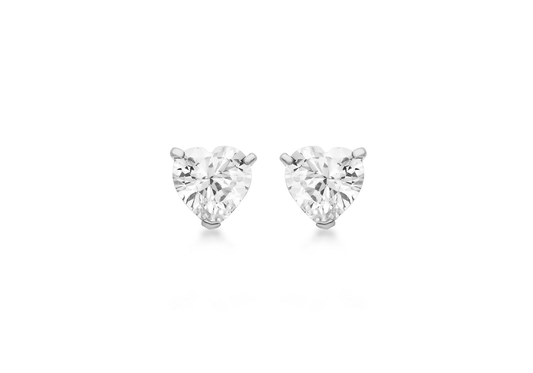 SILVER 5MM HEART W/Zirconia  EARRing