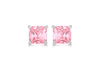SILVER 5MM SQUARE PINK Zirconia  EARR9