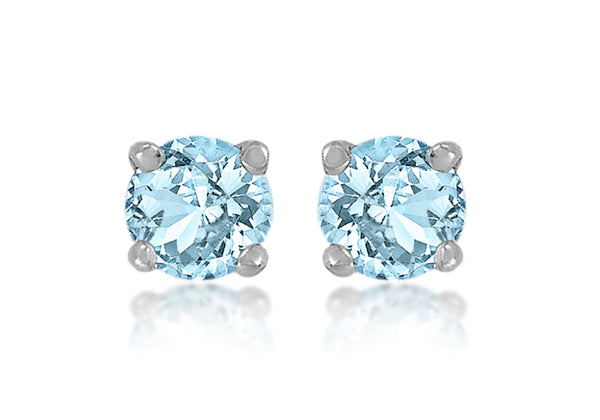 Sterling Silver Sky Blue Crystal Stud Earrings