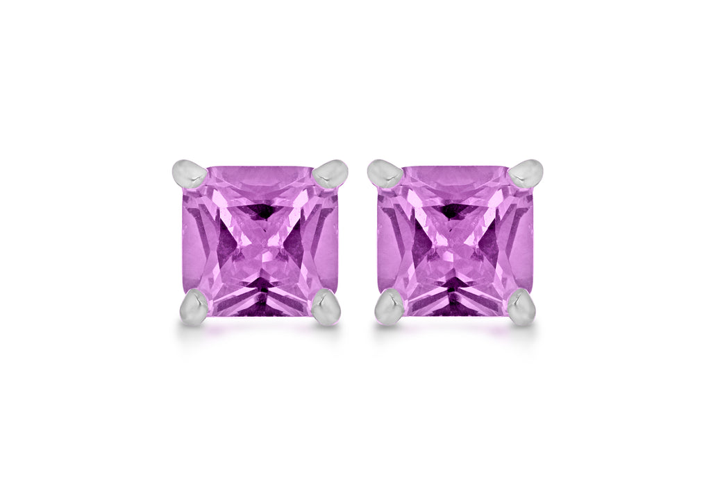 SILVER 5MM SQ SYN AMY EARRing