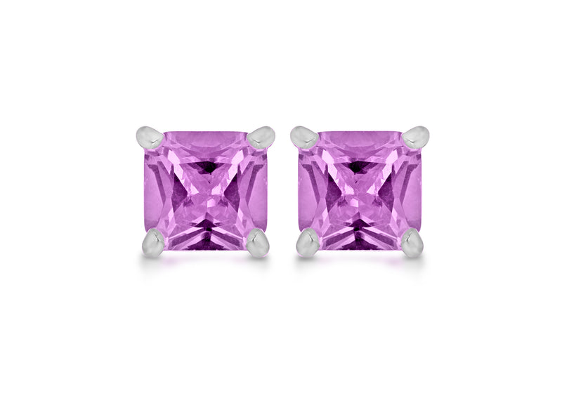 SILVER 5MM SQ SYN AMY EARRing