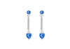 Sterling Silver Blue Zirconia Stick Drop Earrings