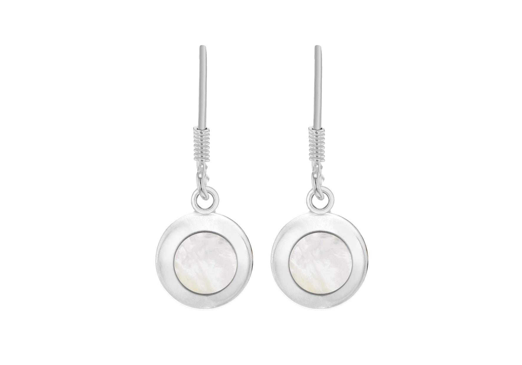 SILVER 10mm WMOP DROP EARRing