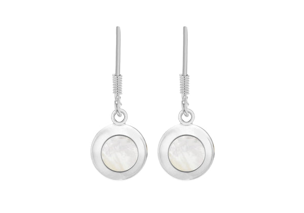 SILVER 10mm WMOP DROP EARRing
