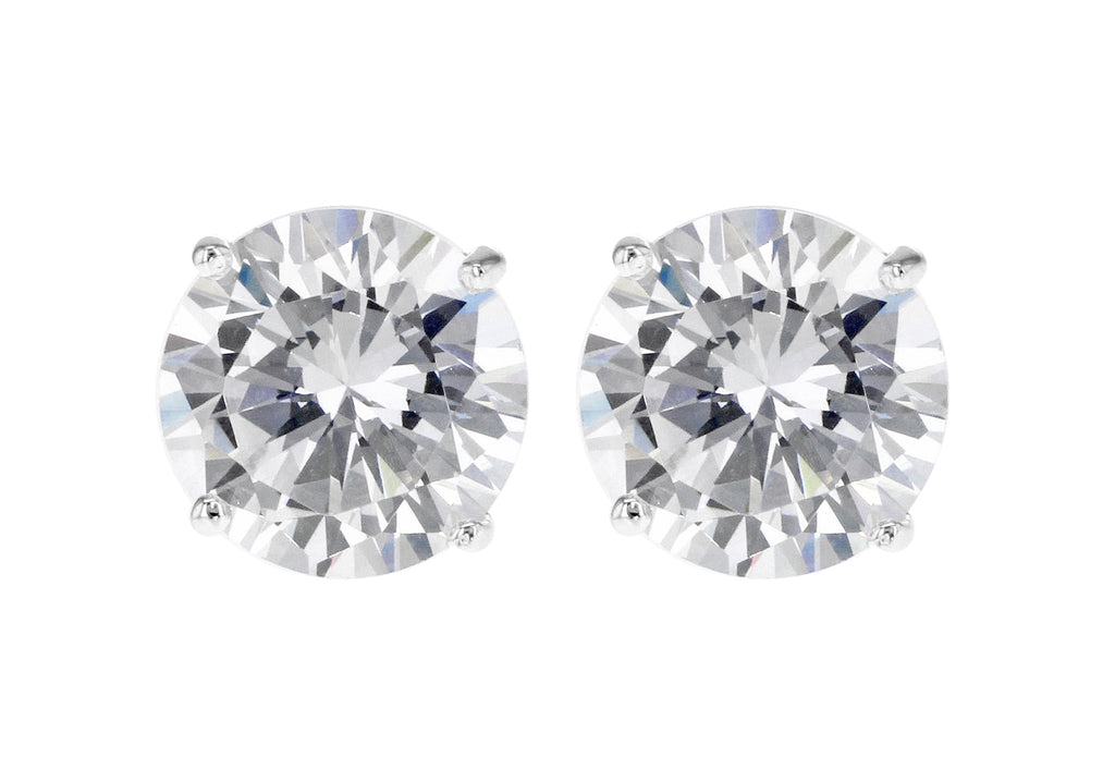 Sterling Silver Zirconia 10mm Stud Earrings